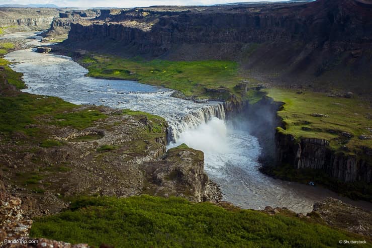 Dettifoss waterfall from above