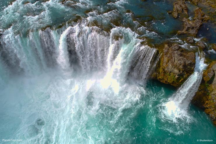 Godafoss waterfall from above