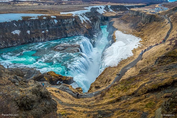 Gullfoss waterfall in winter