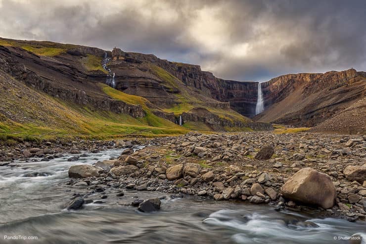 Hengifoss Waterfall in Iceland