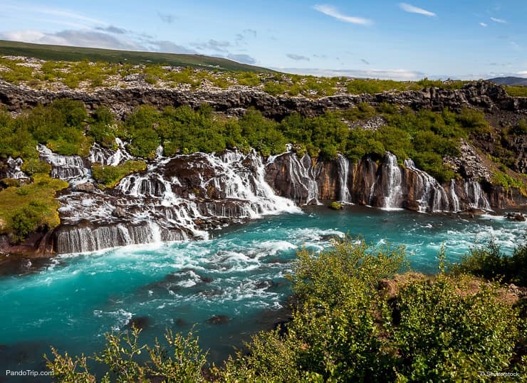 Hraunfossar waterfall in Iceland