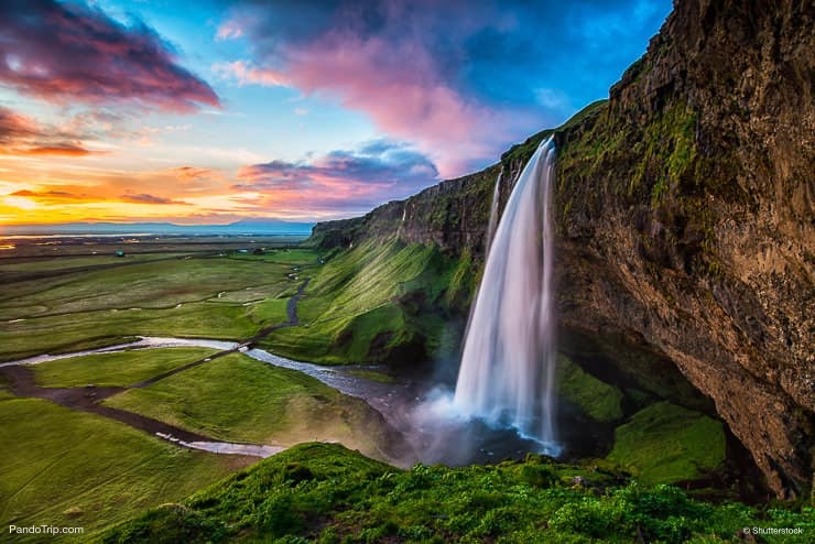 Seljalandsfoss is one of the best known waterfalls in Iceland