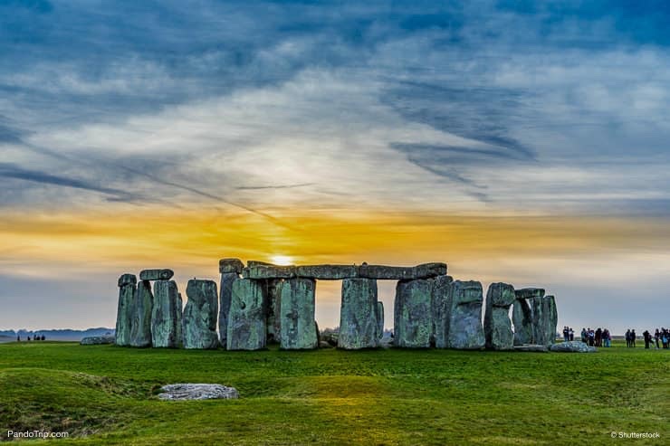 Sunset at the Stonehenge in England