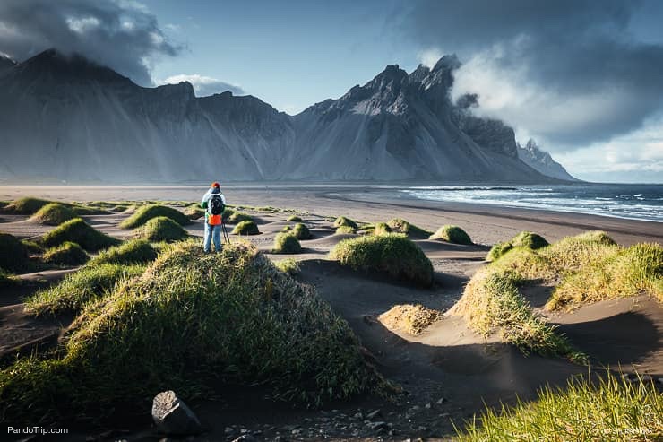 Vestrahorn (Batman Mountain) and Stokksnes beach in Iceland