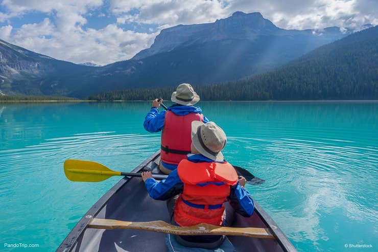 Canoeing on Emerald Lake, Canada