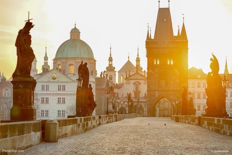 Charles Bridge and Lesser Town Tower, Prague, Czech Republic