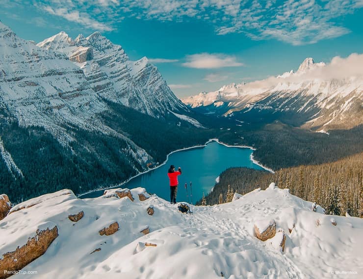 Enjoying the stunning Peyto Lake views in Banff National Park