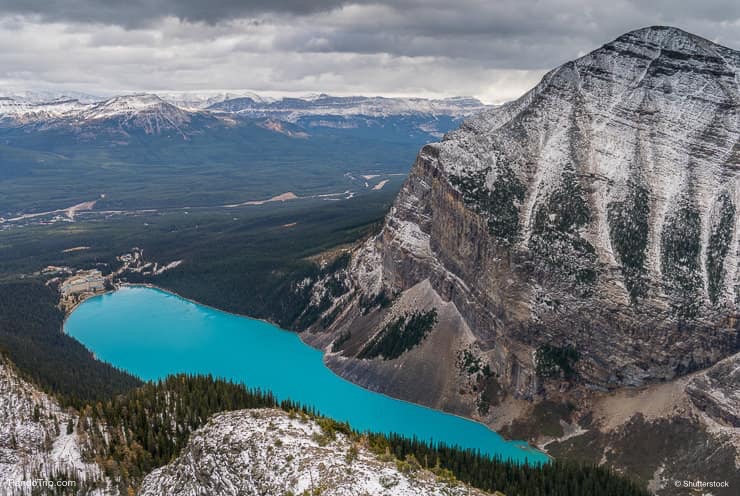 Lake Louise, Canada. Aerial view