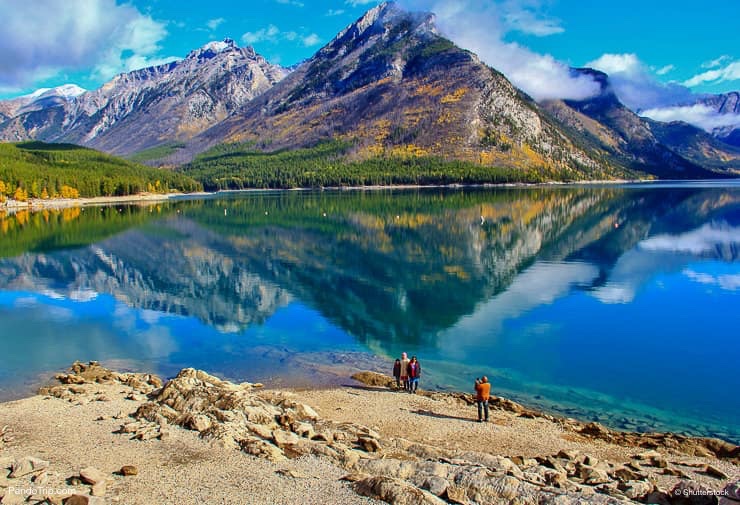 Lake Minnewanka. The largest lake in the Canadian Rockies