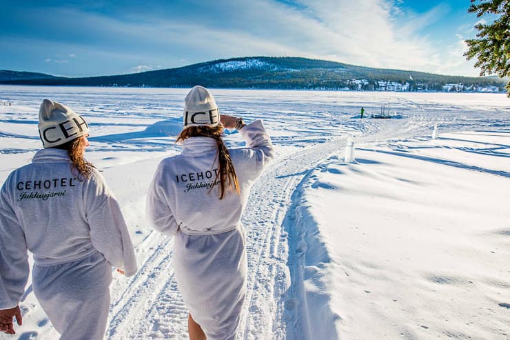 Landscape of Ice Hotel in Jukkasjarvi, Sweden