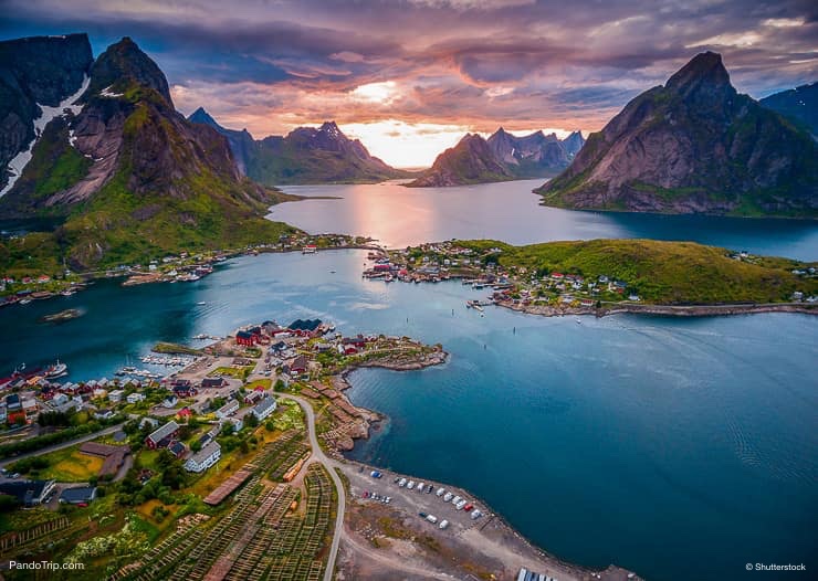 Lofoten islands, Norway. Drone view