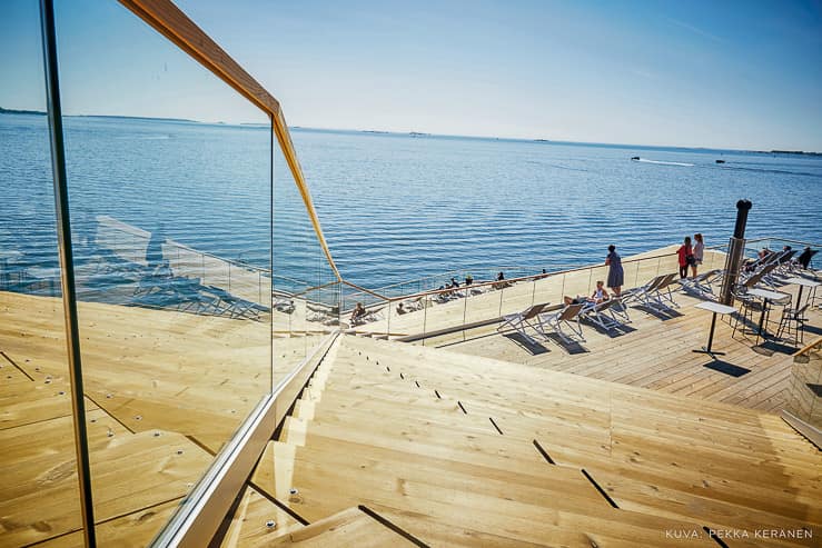 Loyly Sauna. Terrace and Stairs. Helsinki, Finland