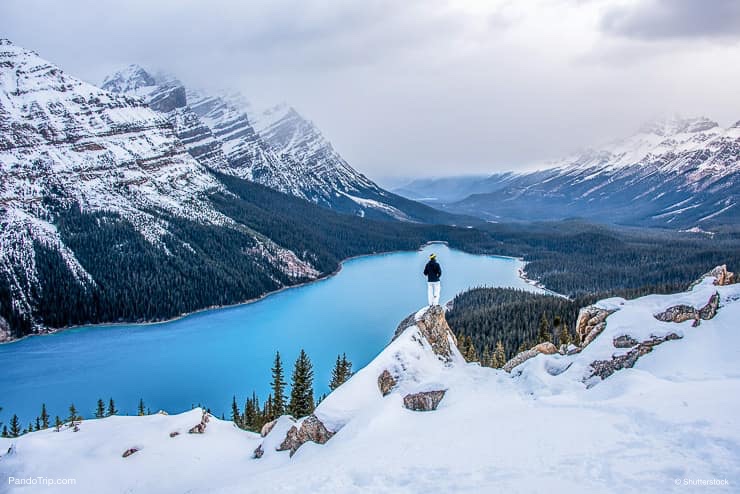 Peyto Lake in winter