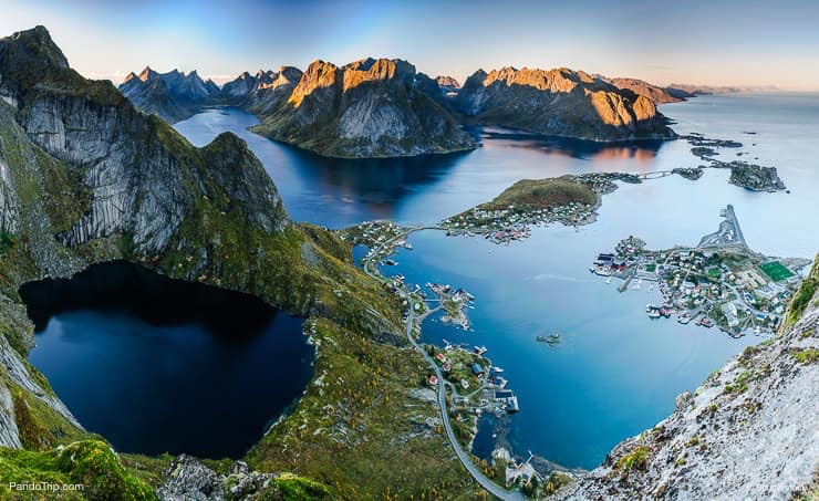 Reine in Lofoten islands, Norway, from Reinebringen ridge