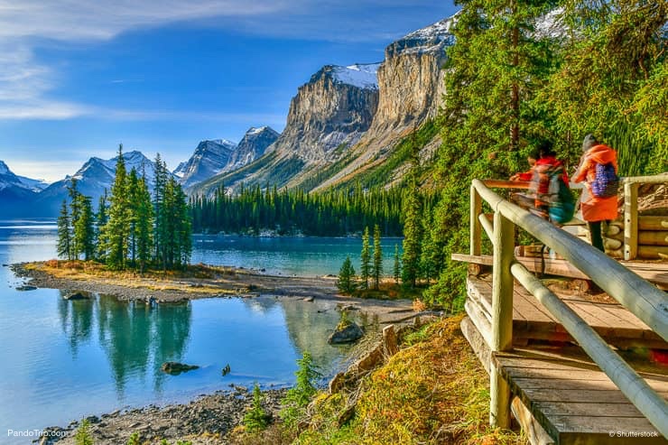 Spirit Island in Maligne Lake, Jasper National Park, Alberta, Canada