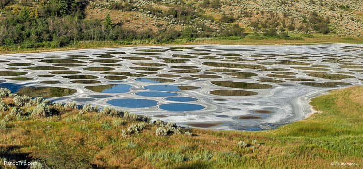 Spotted lake in Okanagan Valley, Canada