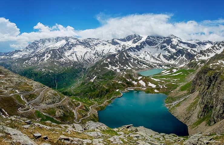 Aerial Drone view of Gran Paradiso National Park, Italy