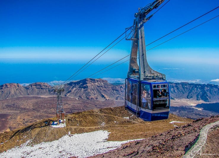 Cable Car view from Mount Teide, Tenerife, Canary Islands, Spain