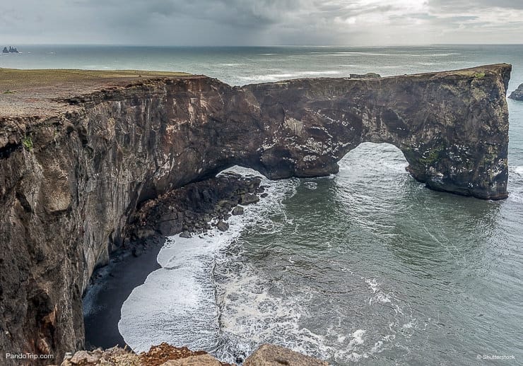 Dyrholaey Arch with the Hole in Iceland