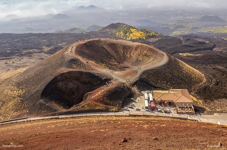 Etna volcano craters in Sicily, Italy