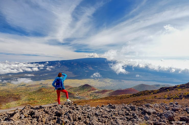 Looking at Mauna Loa volcano on the Big Island of Hawaii