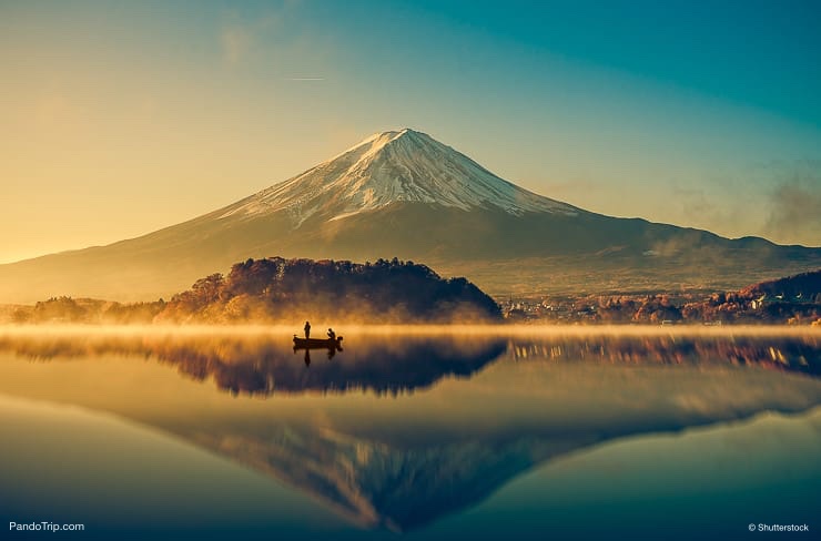 Mount Fuji and Lake Kawaguchi in Japan