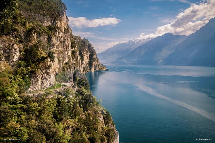 Panorama of Lake Garda or Lago di Garda in Italy