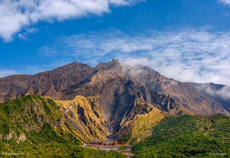 Sakurajima Volcano Crater in Kagoshima, Kyushu, Japan