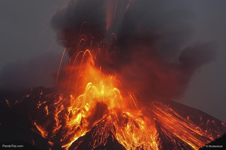 Sakurajima Volcano eruption in Kyushu, Japan