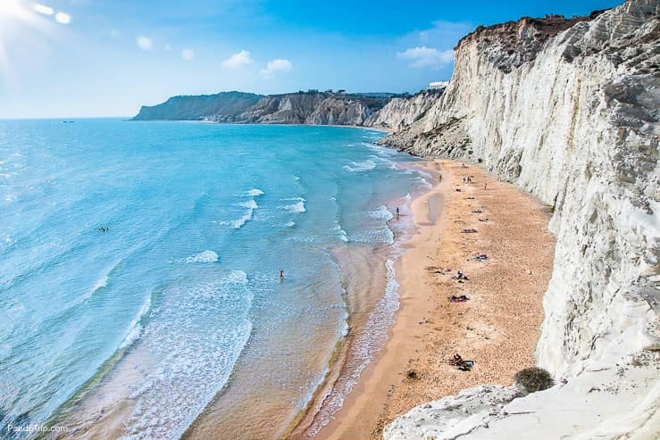 The rocky white cliffs Scala dei Turchi, Sicily, Italy