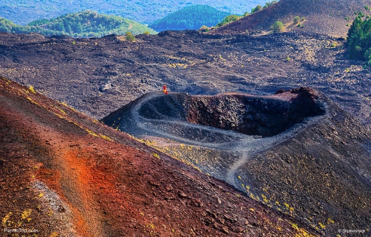 View of Etna crater in Sicily, Italy