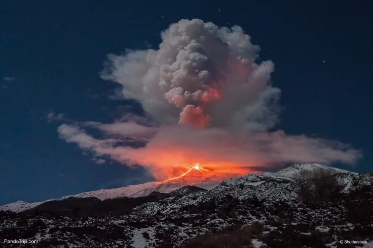 Volcano Etna eruption in Sicily, Italy