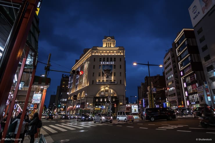 Ekimisi Asakusa, Shopping Center in Tokyo, Japan at night