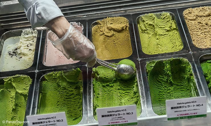 Strongest Matcha gelato at Suzukien in Asakusa