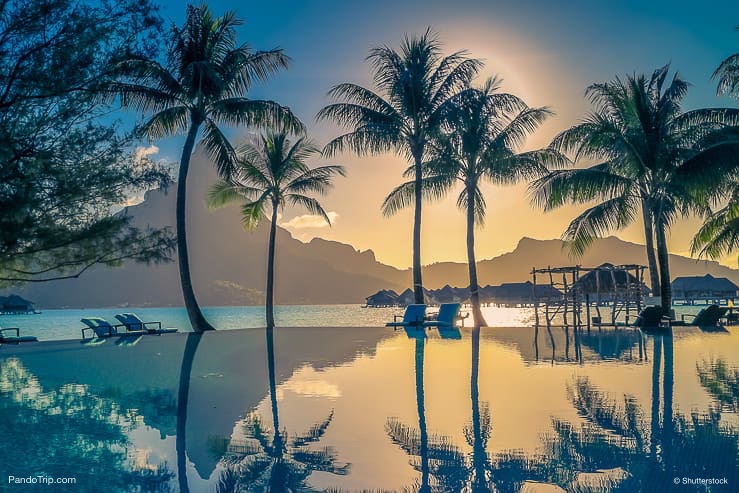 Sunset in Bora Bora , French Polynesia, Pacific ocean