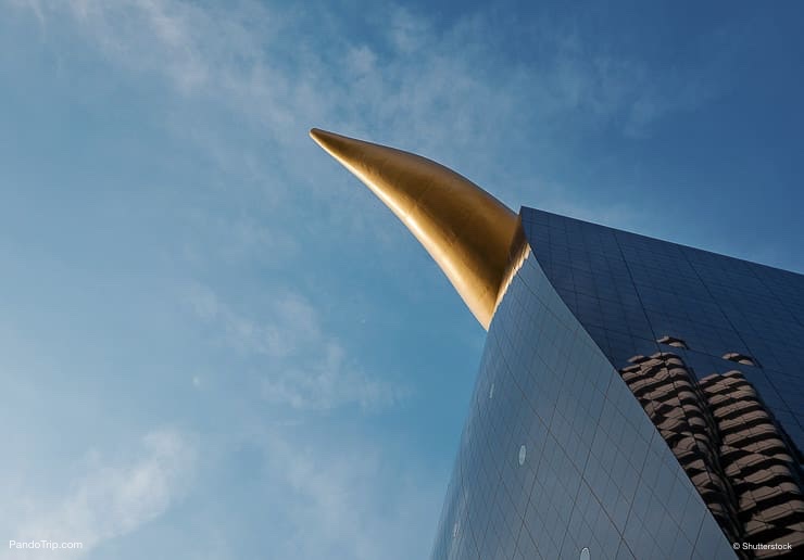 The Asahi Flame at the top of Asahi Beer Hall in Asakusa