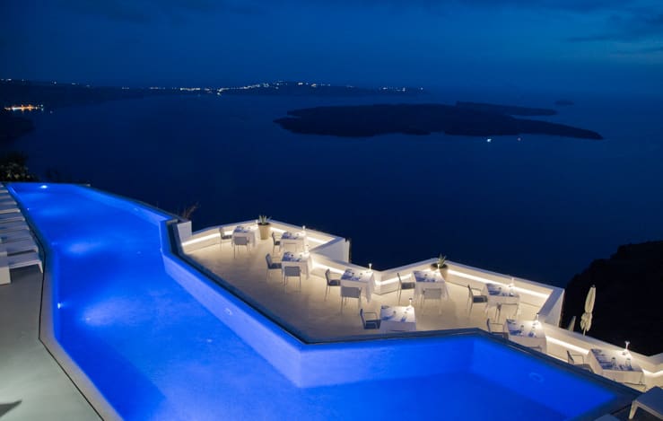 Infinity pool at Grace, Santorini