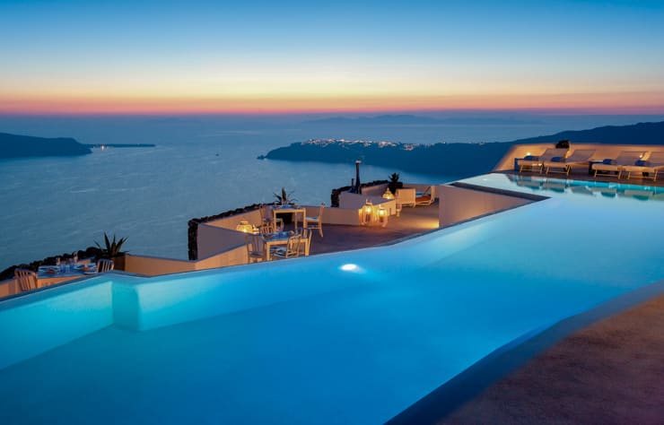 Infinity pool at Grace, Santorini