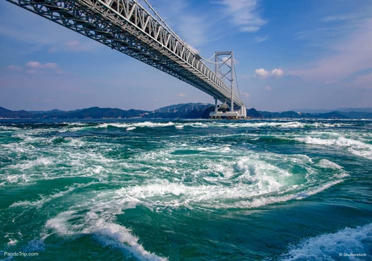 Naruto Whirlpools and Naruto Bridge in the background