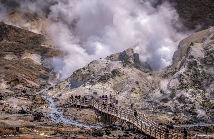 Noboribetsu Jigokudani or Hell Valley in Hokkaido, Japan