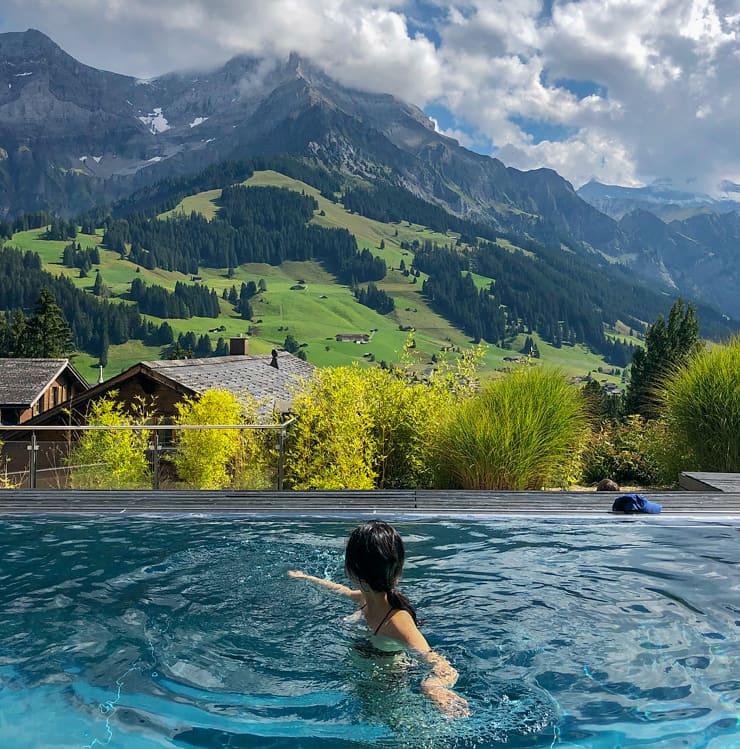 Pool with a view, The Cambrian Hotel Adelboden, Switzerland