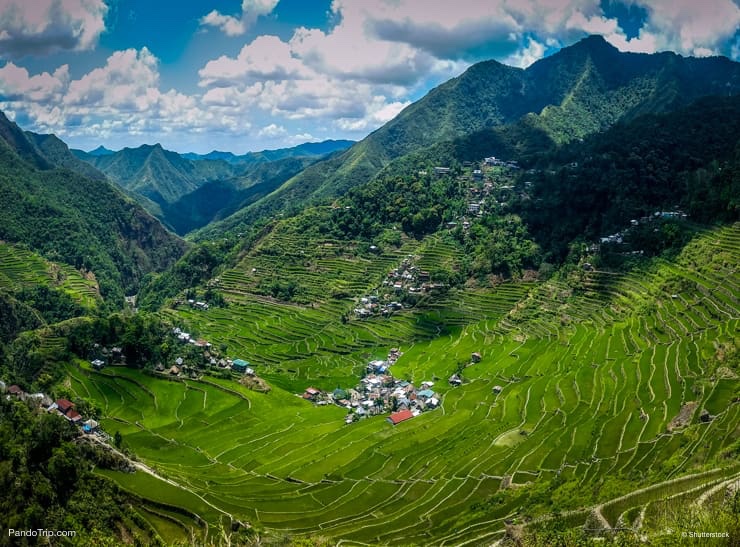 Aerial view of Batad Rice Terraces in Philippines