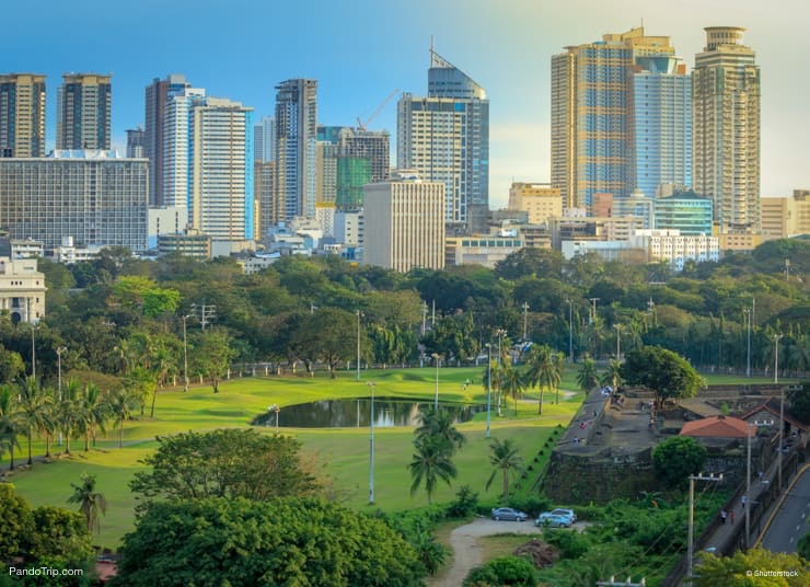 Ermita and Paco districts seen from Intramuros. Manila, Philippines