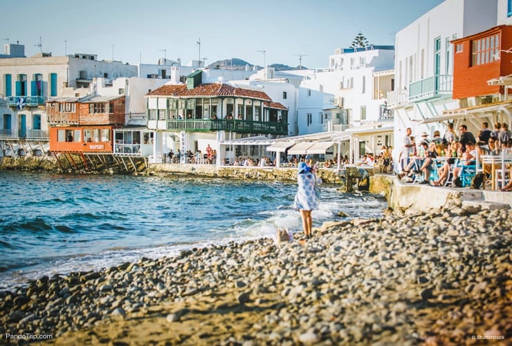 Little Venice bay of Mykonos town, Mykonos island in Greece