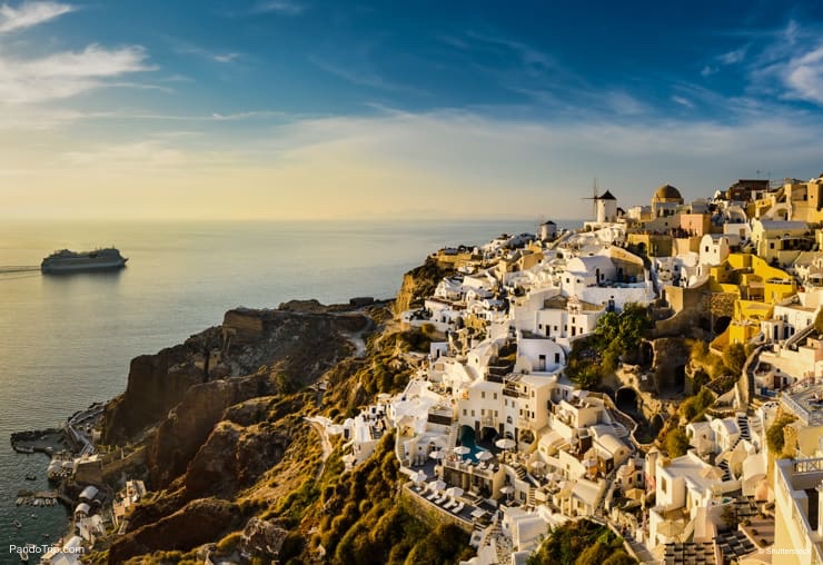 Sunset in Oia, Santorini, Greece