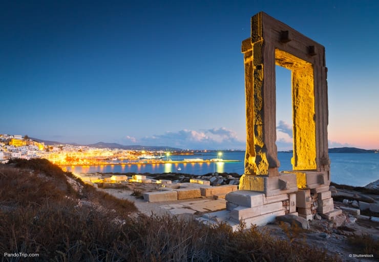 The Portara or the Great Door, entrance to the Apollo Temple. Naxos, Greece