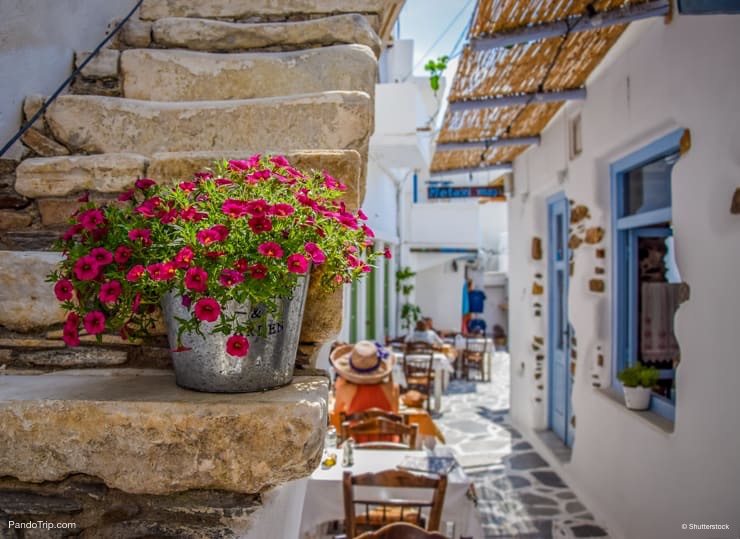 Traditional street on Naxos, Greece