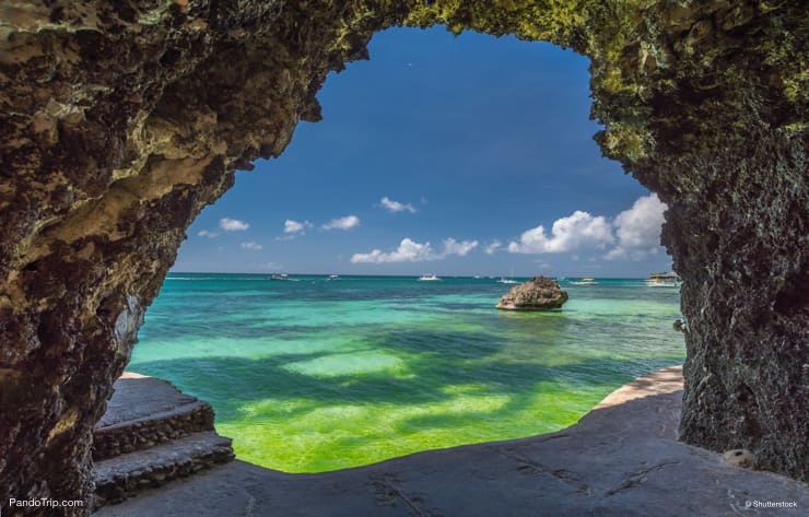 View from the cave on Boracay island, Philippines