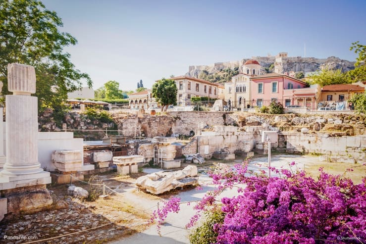 View of Plaka in Athens, Greece