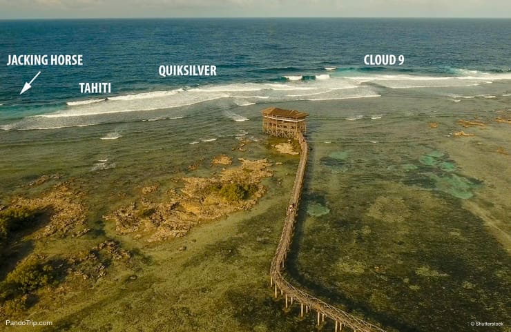 Surf points on Siargao island, Philippines